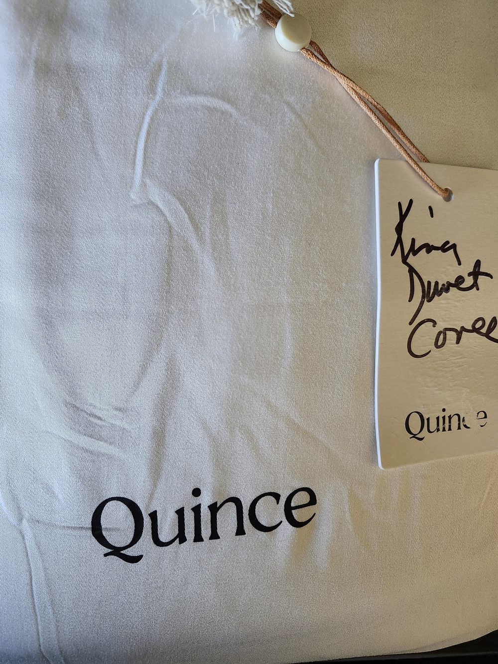 Quince Bamboo Duvet Cover King Cal King White NWT Organic Bamboo - Picture 7 of 8